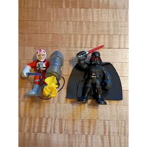 Star Wars Hasbro Playskool Galactic Heroes Figures Lot Of 2 Luke Skywalker Vader